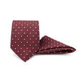 REGAL MAROON TIE AND POCKET SQUARE SET
